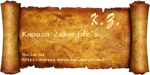 Kapsza Zakariás névjegykártya